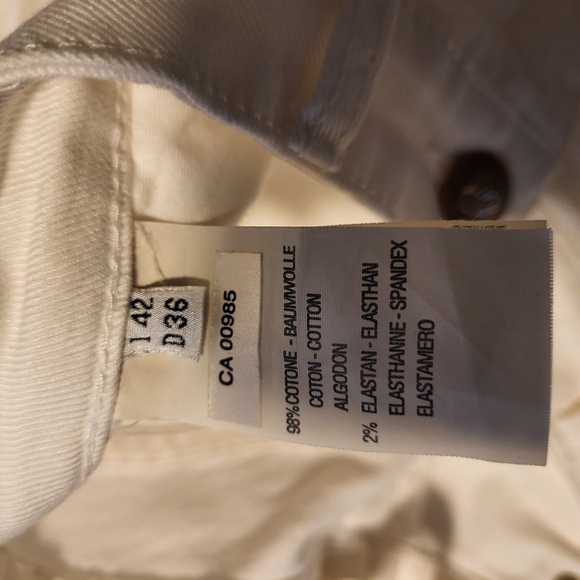 Blumarine Straight Leg Regular Embellished Rhinestone Jeans Off White Size 42 - Picture 13 of 14